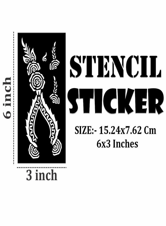 ORDERSHOCK Ready-to-Use Mehndi Drawing Sticker for Children Interested in Indian Hand Art - Image 4